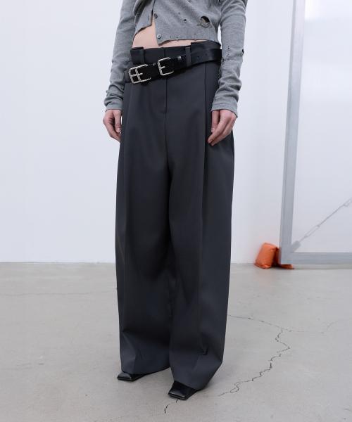 LCDC TM(エルシーディーシーティーエム)の「BACK-PLEATED WIDE PANTS (GREY)(スラックス・レディース・その他・SMALL/MEDIUM)」の10枚目の写真