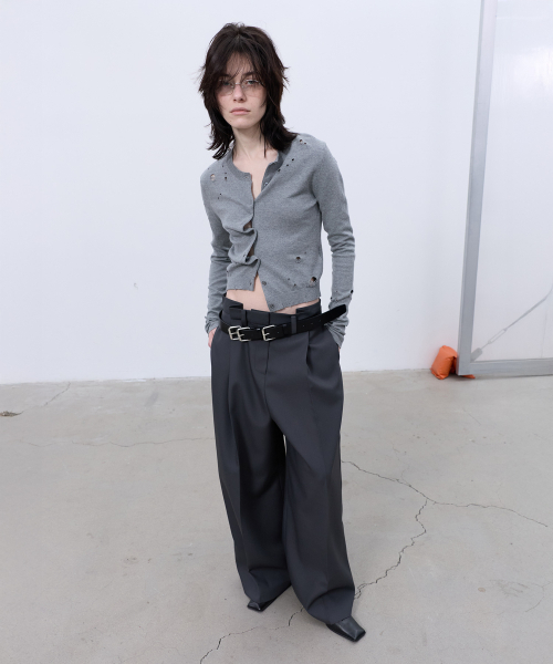 LCDC TM(エルシーディーシーティーエム)の「BACK-PLEATED WIDE PANTS (GREY)(スラックス・レディース・その他・SMALL/MEDIUM)」の5枚目の写真