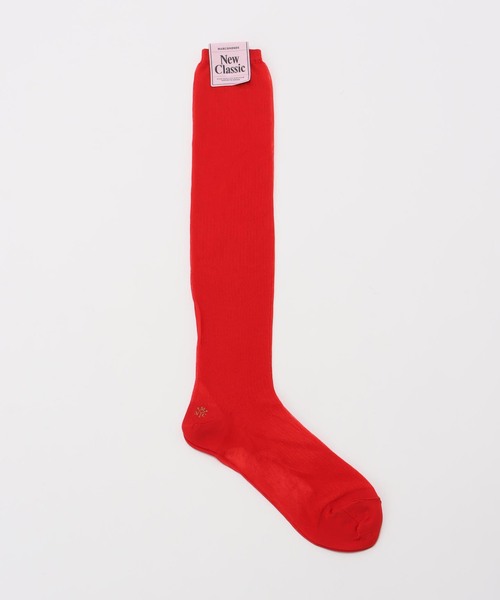 MARCOMONDE(マルコモンド)の「【MARCOMONDE / マルコモンド】sheer ribbed high socks(ソックス/靴下・レディース・ピンク/レッド/ブラウン/イエロー・FREE)」の4枚目の写真