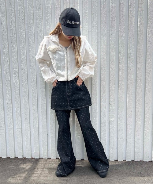 WC（ダブル シー）の「ローズモチーフシアーパーカー（パーカー・レディース・サックスブルー/ホワイト・FREE）」の8枚目の写真