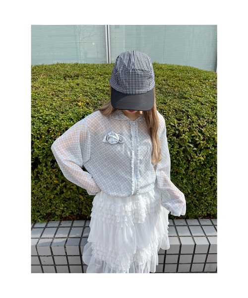 WC（ダブル シー）の「ローズモチーフシアーパーカー（パーカー・レディース・サックスブルー/ホワイト・FREE）」の15枚目の写真