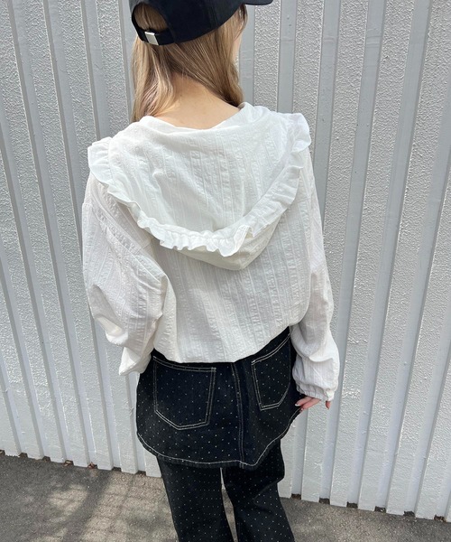 WC（ダブル シー）の「ローズモチーフシアーパーカー（パーカー・レディース・サックスブルー/ホワイト・FREE）」の6枚目の写真