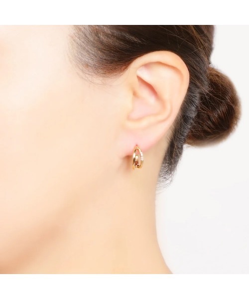 itam(アイタム)の「【itam】アイタム/ 【 金属アレルギー対応 】ステンレス キュービックジルコニア フープピアス(ピアス(両耳用)・レディース・シルバー/ゴールド・FREE)」の4枚目の写真