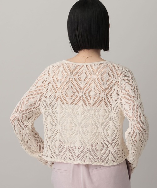 A part by（アパートバイ）の「リネンコンスカシアミカーディガン（カーディガン/ボレロ・レディース・ベージュ系その他/ブラック/アイボリー・FREE）」の22枚目の写真