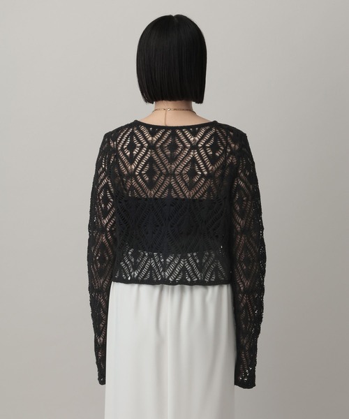 A part by（アパートバイ）の「リネンコンスカシアミカーディガン（カーディガン/ボレロ・レディース・ベージュ系その他/ブラック/アイボリー・FREE）」の9枚目の写真