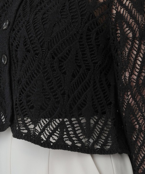 A part by（アパートバイ）の「リネンコンスカシアミカーディガン（カーディガン/ボレロ・レディース・ベージュ系その他/ブラック/アイボリー・FREE）」の12枚目の写真