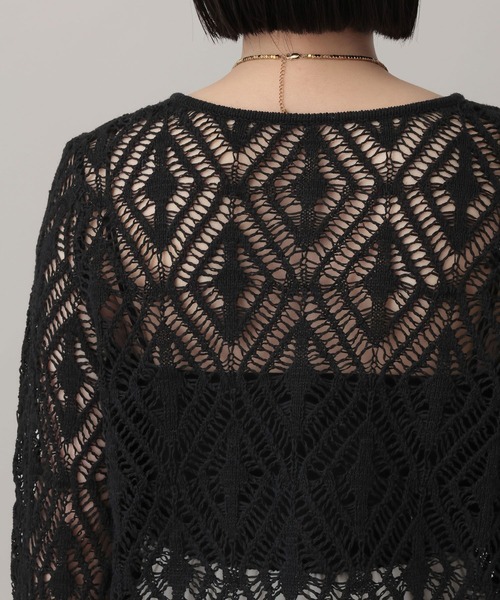 A part by（アパートバイ）の「リネンコンスカシアミカーディガン（カーディガン/ボレロ・レディース・ベージュ系その他/ブラック/アイボリー・FREE）」の13枚目の写真