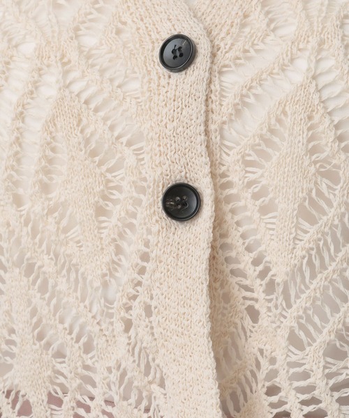 A part by（アパートバイ）の「リネンコンスカシアミカーディガン（カーディガン/ボレロ・レディース・ベージュ系その他/ブラック/アイボリー・FREE）」の14枚目の写真