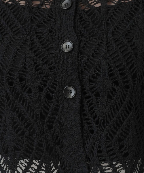 A part by（アパートバイ）の「リネンコンスカシアミカーディガン（カーディガン/ボレロ・レディース・ベージュ系その他/ブラック/アイボリー・FREE）」の15枚目の写真