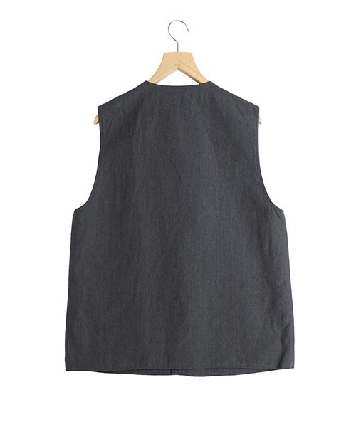 GOLD（ゴールド）の「GOLD / ゴールド：LINEN / WOOL TROPICAL CREW NECK VEST：26A-GL15864[MUS]（ベスト・メンズ・グレー・M/S）」の2枚目の写真