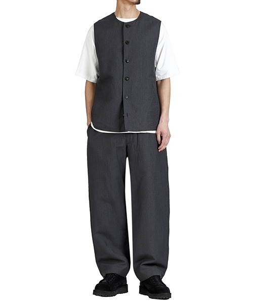 GOLD（ゴールド）の「GOLD / ゴールド：LINEN / WOOL TROPICAL CREW NECK VEST：26A-GL15864[MUS]（ベスト・メンズ・グレー・M/S）」の9枚目の写真