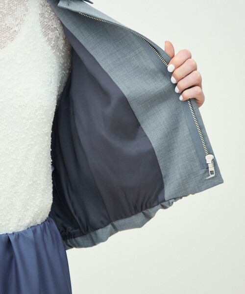 MACPHEE(マカフィー)の「ストレッチトロピカル ショートブルゾン(ブルゾン・レディース・グレー・36)」の7枚目の写真