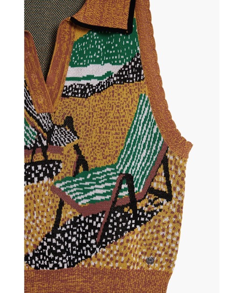 Desigual（デシグアル）の「風景ジャカードポロニットベスト（Tシャツ