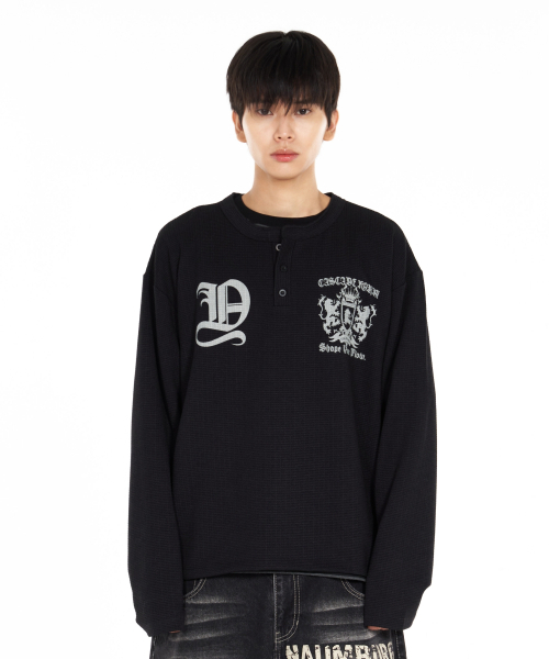 IDWS(アイドンワナセル)の「Shape Henley Neck Long Sleeve Black(Tシャツ/カットソー・レディース・その他・1/2/0)」の16枚目の写真