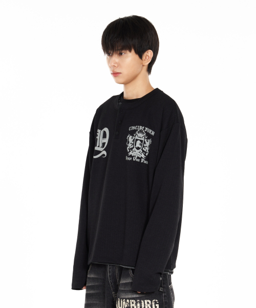IDWS(アイドンワナセル)の「Shape Henley Neck Long Sleeve Black(Tシャツ/カットソー・レディース・その他・1/2/0)」の6枚目の写真