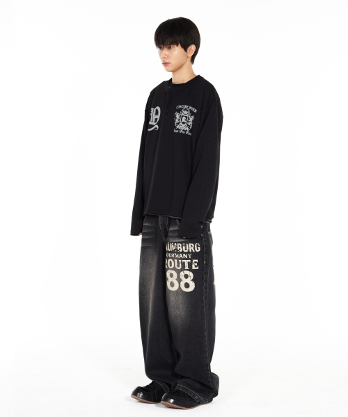 IDWS(アイドンワナセル)の「Shape Henley Neck Long Sleeve Black(Tシャツ/カットソー・レディース・その他・1/2/0)」の7枚目の写真