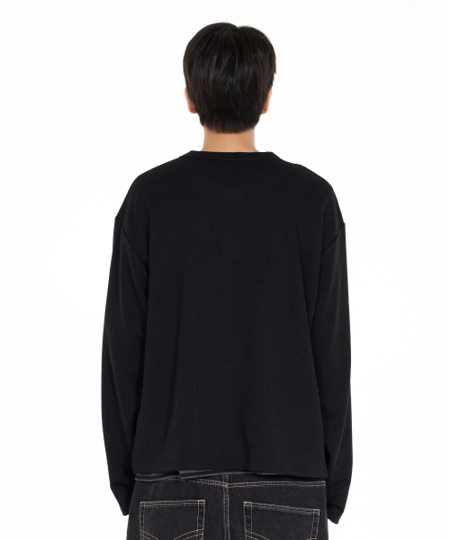 IDWS(アイドンワナセル)の「Shape Henley Neck Long Sleeve Black(Tシャツ/カットソー・レディース・その他・1/2/0)」の8枚目の写真