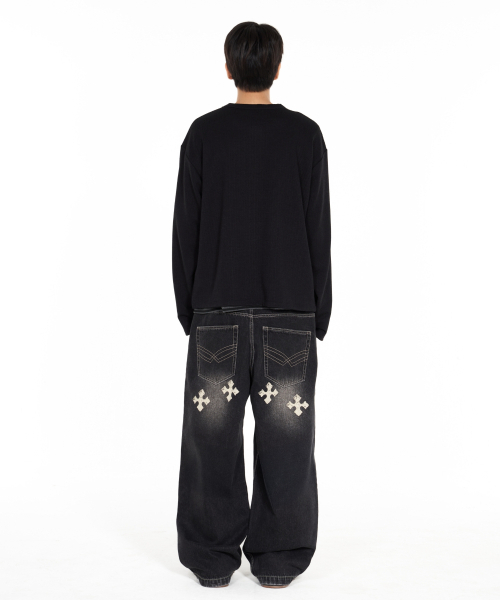 IDWS(アイドンワナセル)の「Shape Henley Neck Long Sleeve Black(Tシャツ/カットソー・レディース・その他・1/2/0)」の9枚目の写真