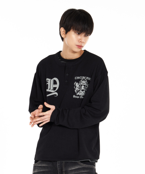 IDWS(アイドンワナセル)の「Shape Henley Neck Long Sleeve Black(Tシャツ/カットソー・レディース・その他・1/2/0)」の10枚目の写真