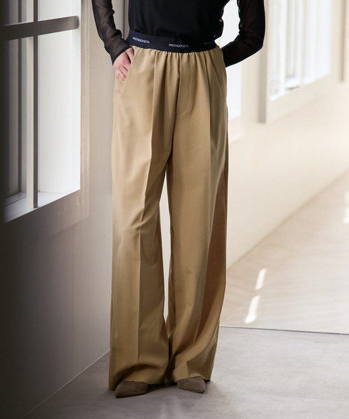 PROTAGONISTA（プロタゴニスタ）の「PROTAGONISTA/プロタゴニスタ ウエストロゴパンツ（その他パンツ・レディース・ブラウン/ベージュ・SMALL）」の2枚目の写真