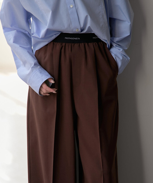 PROTAGONISTA（プロタゴニスタ）の「PROTAGONISTA/プロタゴニスタ ウエストロゴパンツ（その他パンツ・レディース・ブラウン/ベージュ・SMALL）」の3枚目の写真