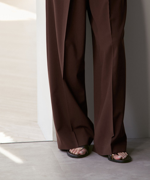 PROTAGONISTA（プロタゴニスタ）の「PROTAGONISTA/プロタゴニスタ ウエストロゴパンツ（その他パンツ・レディース・ブラウン/ベージュ・SMALL）」の4枚目の写真