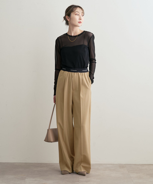 PROTAGONISTA（プロタゴニスタ）の「PROTAGONISTA/プロタゴニスタ ウエストロゴパンツ（その他パンツ・レディース・ブラウン/ベージュ・SMALL）」の22枚目の写真