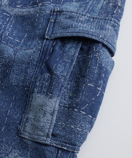 FDMTL（ファンダメンタル）の「FDMTL/ファンダメンタル/BORO JACQUARD CARGO PANTS 3YR WASH（デニムパンツ・メンズ・インディゴブルー・32/30/28）」の10枚目の写真