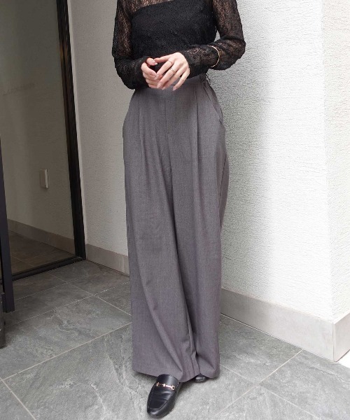 CORNERS（コーナーズ）の「タックスラックスパンツ（スラックス・レディース・ブラック/グレー・M）」の12枚目の写真