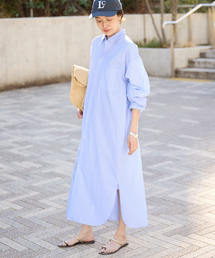 SLOBE IENA（スローブイエナ）の「ファインブロードEXロングシャツワンピース（シャツワンピース）」