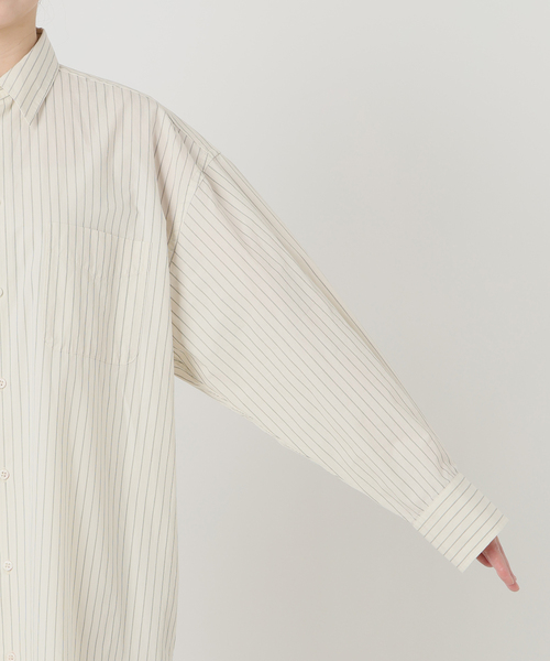 SLOBE IENA（スローブイエナ）の「ファインブロードEXロングシャツワンピース（シャツワンピース・レディース・サックスブルー/アイボリー・FREE）」の17枚目の写真