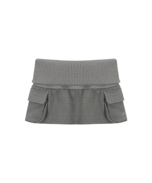 41PRAY（サイルプレイ）の「Folded Knit Skirt Shorts / Charcoal（スカート・レディース・チャコールグレー・OS）」の7枚目の写真