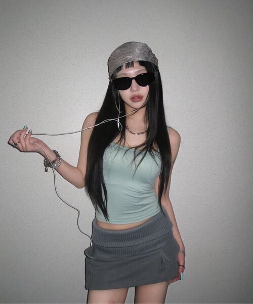41PRAY（サイルプレイ）の「Folded Knit Skirt Shorts / Charcoal（スカート・レディース・チャコールグレー・OS）」の9枚目の写真