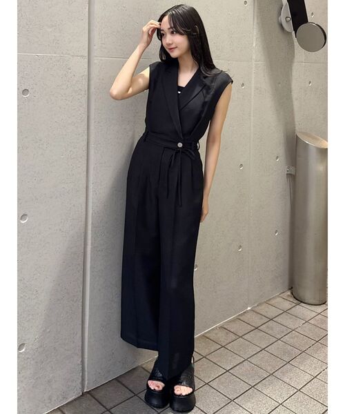 MURUA（ムルーア）の「メッシュロンパース（つなぎ/オールインワン・レディース・ブラウン/グレー/ブラック・1/2）」の4枚目の写真