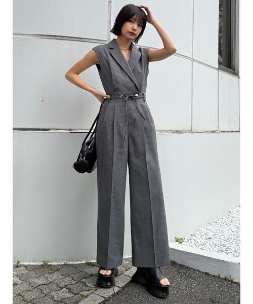 MURUA（ムルーア）の「メッシュロンパース（つなぎ/オールインワン・レディース・ブラウン/グレー/ブラック・1/2）」の11枚目の写真