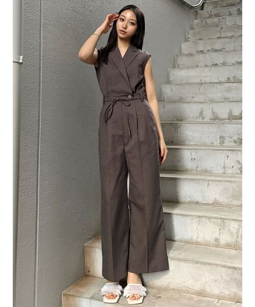 MURUA（ムルーア）の「メッシュロンパース（つなぎ/オールインワン・レディース・ブラウン/グレー/ブラック・1/2）」の17枚目の写真