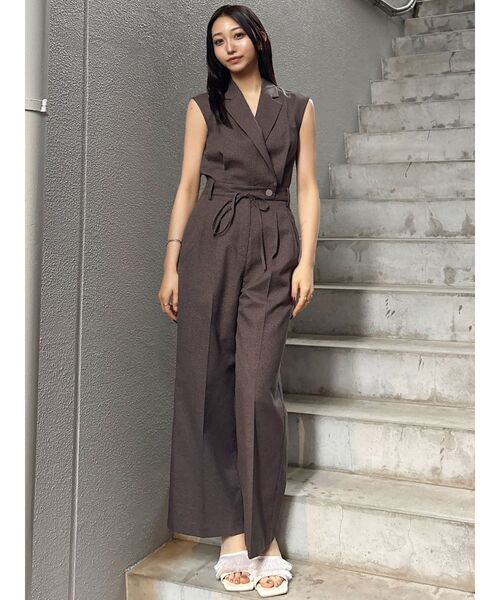 MURUA（ムルーア）の「メッシュロンパース（つなぎ/オールインワン・レディース・ブラウン/グレー/ブラック・1/2）」の18枚目の写真