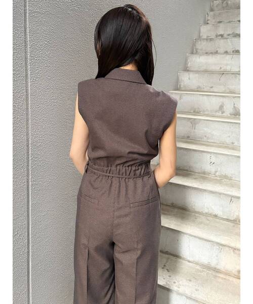 MURUA（ムルーア）の「メッシュロンパース　夏服（つなぎ/オールインワン・レディース・ブラウン/グレー/ブラック・1/2）」の8枚目の写真