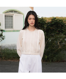 Round Neck Frill Blouse [Butter]