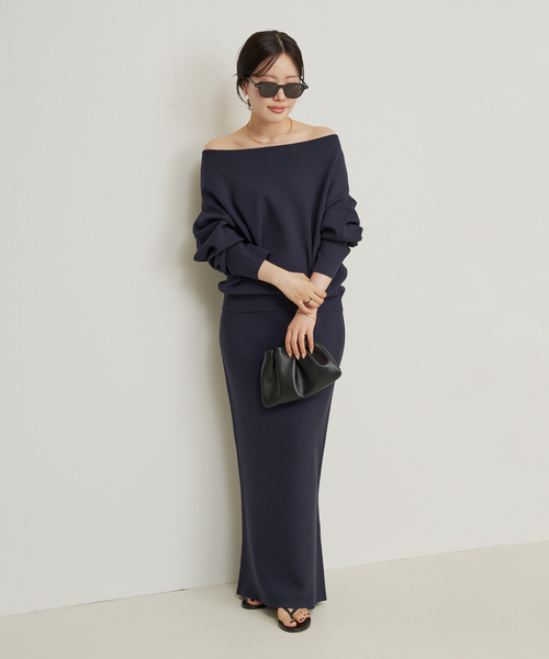 plage（プラージュ）の「VIS/PL スムース ロングスカート（スカート・レディース・ブルー/グレー/ネイビー・36/38）」の14枚目の写真