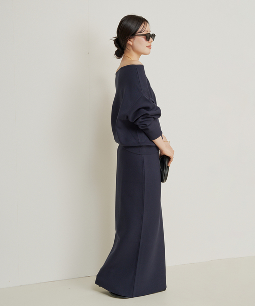 plage（プラージュ）の「VIS/PL スムース ロングスカート（スカート・レディース・ブルー/グレー/ネイビー・36/38）」の15枚目の写真