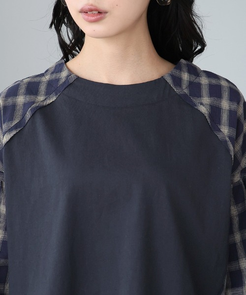 itto...(イット)の「チェック柄タック袖プルオーバー(Tシャツ/カットソー・レディース・オフホワイト/ブラック/ネイビー・FREE)」の22枚目の写真