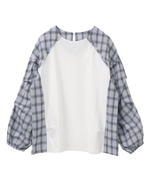 itto...(イット)の「チェック柄タック袖プルオーバー(Tシャツ/カットソー・レディース・オフホワイト/ブラック/ネイビー・FREE)」の8枚目の写真