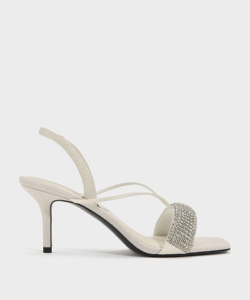 CHARLES & KEITH(チャールズ & キース)の「クリスタル ヒールスリングバックサンダル(サンダル・レディース・クリーム/アイボリー・22.5cm/23cm/25cm/24.5cm/23.5cm)」の5枚目の写真