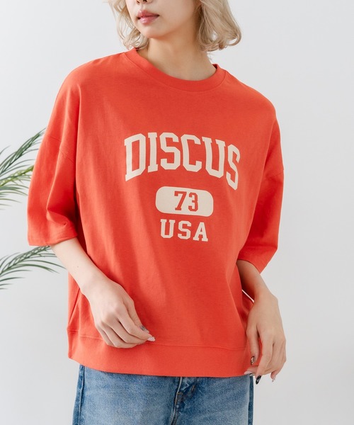 DISCUS(ディスカス)の「【DISCUS/ディスカス】【トレンドのカレッジロゴ】DISCUS ヘビーウェイトTシャツ / ルーズシルエット / 古着MIX(Tシャツ/カットソー・レディース・オフホワイト/ブルー/杢グレー/クリアブルー/ブラック/レッド・LARGE/MEDIUM)」の6枚目の写真