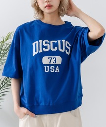 【DISCUS/ディスカス】【トレンドのカレッジロゴ】DISCUS ヘビーウェイトTシャツ / ルーズシルエット / 古着MIX