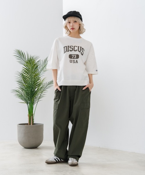 DISCUS(ディスカス)の「【DISCUS/ディスカス】【トレンドのカレッジロゴ】DISCUS ヘビーウェイトTシャツ / ルーズシルエット / 古着MIX(Tシャツ/カットソー・レディース・オフホワイト/ブルー/杢グレー/クリアブルー/ブラック/レッド・LARGE/MEDIUM)」の8枚目の写真