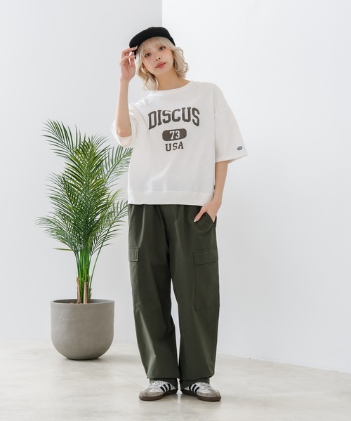DISCUS(ディスカス)の「【DISCUS/ディスカス】【トレンドのカレッジロゴ】DISCUS ヘビーウェイトTシャツ / ルーズシルエット / 古着MIX(Tシャツ/カットソー・レディース・オフホワイト/ブルー/杢グレー/クリアブルー/ブラック/レッド・LARGE/MEDIUM)」の9枚目の写真
