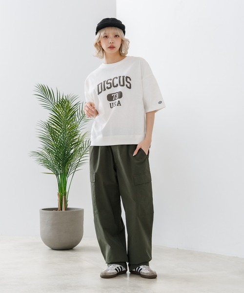DISCUS(ディスカス)の「【DISCUS/ディスカス】【トレンドのカレッジロゴ】DISCUS ヘビーウェイトTシャツ / ルーズシルエット / 古着MIX(Tシャツ/カットソー・レディース・オフホワイト/ブルー/杢グレー/クリアブルー/ブラック/レッド・LARGE/MEDIUM)」の10枚目の写真