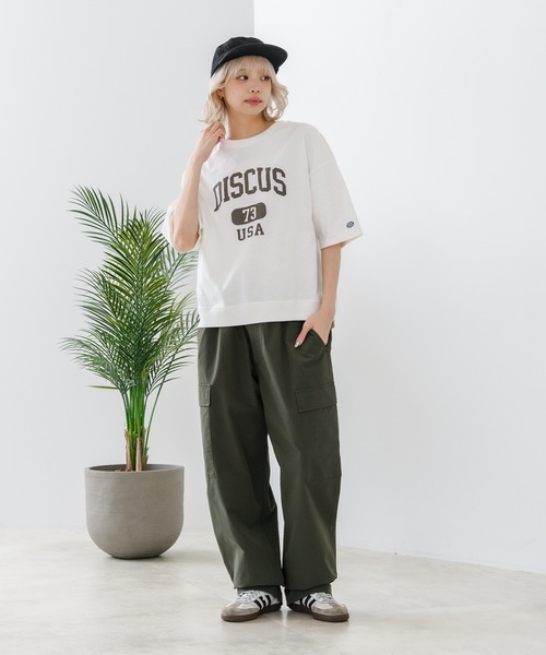 DISCUS(ディスカス)の「【DISCUS/ディスカス】【トレンドのカレッジロゴ】DISCUS ヘビーウェイトTシャツ / ルーズシルエット / 古着MIX(Tシャツ/カットソー・レディース・オフホワイト/ブルー/杢グレー/クリアブルー/ブラック/レッド・LARGE/MEDIUM)」の11枚目の写真